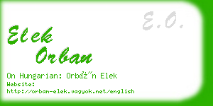 elek orban business card